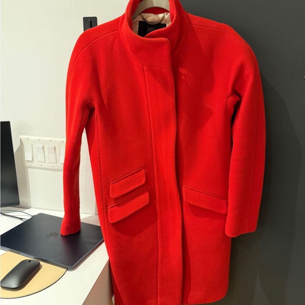 J. Crew Vibrant Red Trench Coat
